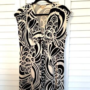 Jonathan Martin‎ Black and White Print Sleeveless Dress Size 10